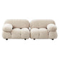 Tufted Cream 2-3-Seater Sofa Contemporary Pillow Top Arm Sofa
