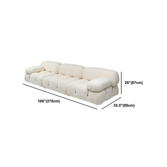 Tufted Cream 2-3-Sitzer-Sofa zeitgenössischer Kissen-Top Arm-Sofa