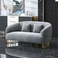 Velvet 29.52" Wide Sofa for Living Room Tuxedo Arm Sofa with Metal Frame