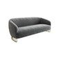 Velvet 29.52" Wide Sofa for Living Room Tuxedo Arm Sofa with Metal Frame