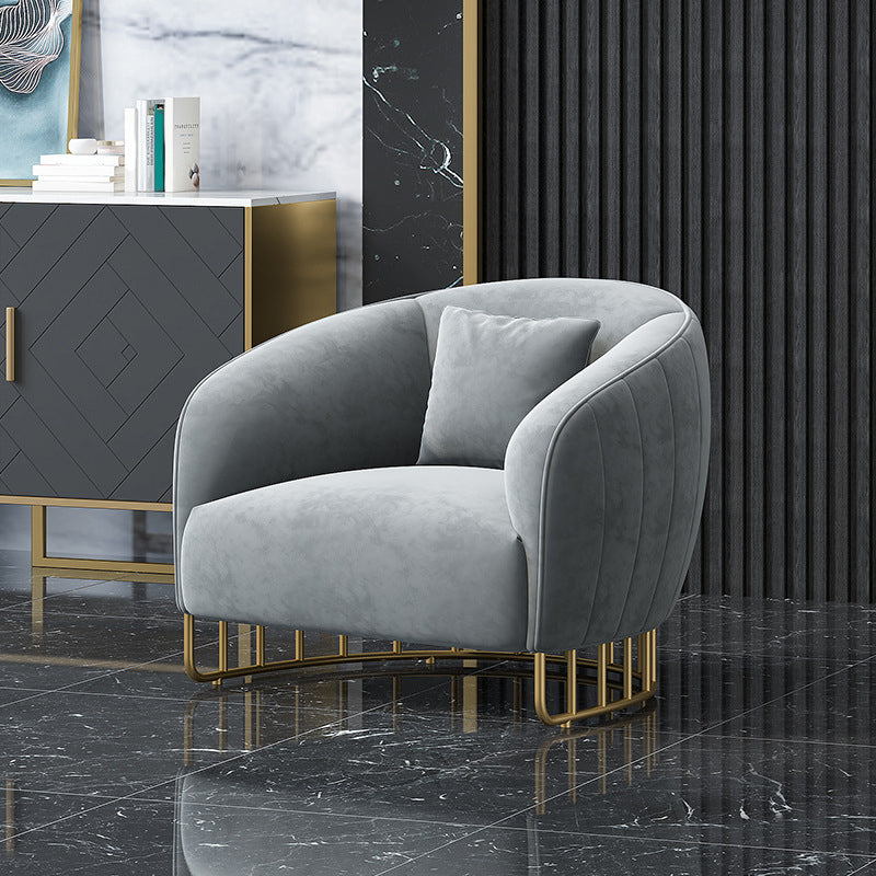 Velvet 29.52" Wide Sofa for Living Room Tuxedo Arm Sofa with Metal Frame