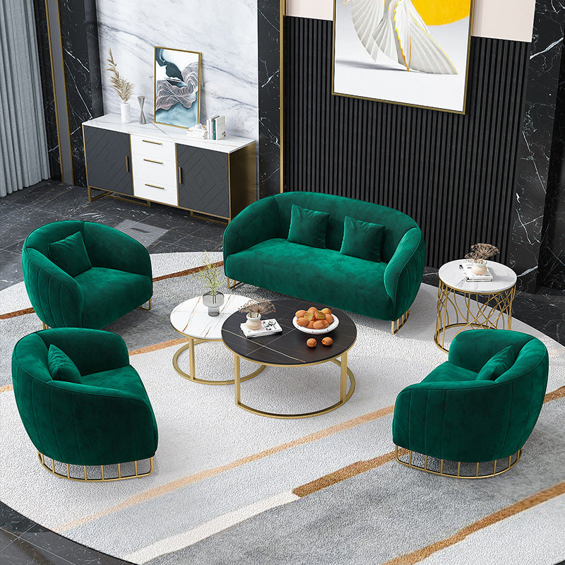 Velvet 29.52" Wide Sofa for Living Room Tuxedo Arm Sofa with Metal Frame