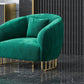 Velvet 29.52" Wide Sofa for Living Room Tuxedo Arm Sofa with Metal Frame