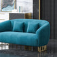 Velvet 29.52" Wide Sofa for Living Room Tuxedo Arm Sofa with Metal Frame