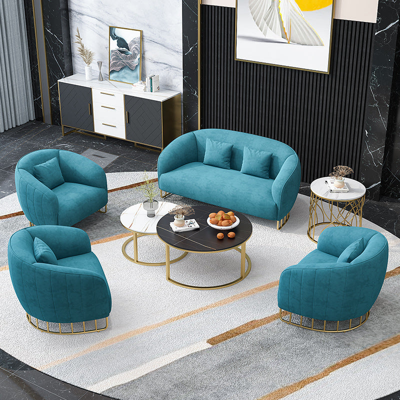 Velvet 29.52" Wide Sofa for Living Room Tuxedo Arm Sofa with Metal Frame