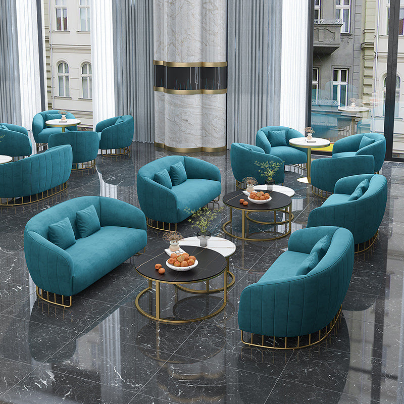 Velvet 29.52" Wide Sofa for Living Room Tuxedo Arm Sofa with Metal Frame