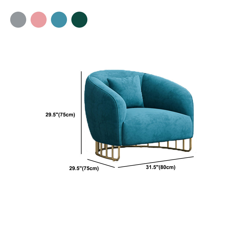 Velvet 29.52" Wide Sofa for Living Room Tuxedo Arm Sofa with Metal Frame