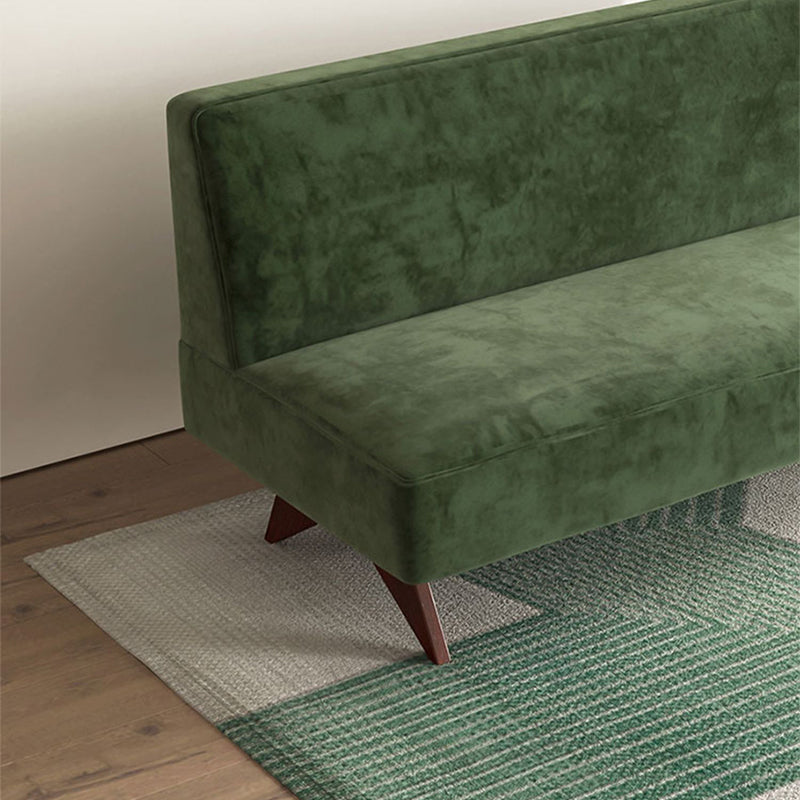 Samt 29,52 "breites Kiefernsofa für Wohnzimmer grünes armloses Sofa