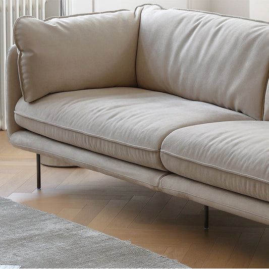 Moderne Creme Faux Ledersofa Kissen Top Arm genähte Kissen Rückensofa