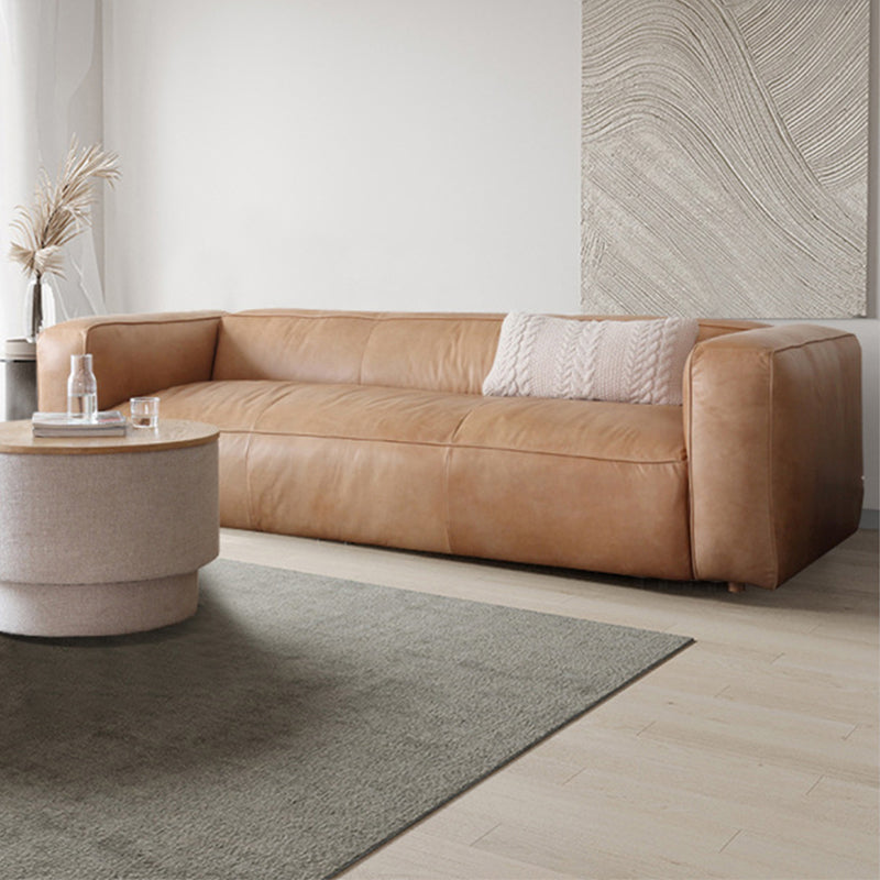 Contemporary Faux Leather Sofa Tuxedo Arm 25.59-In High Sofa Clearhalo 'furn' 'furn_sofas' 'Furniture' 'Living Room Furniture' 'Sofa' 'sofas' 5858143