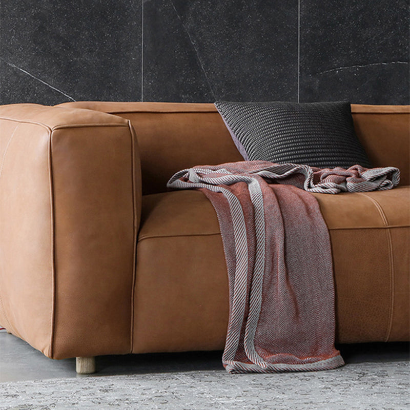 Contemporary Faux Leather Sofa Tuxedo Arm 25.59-In High Sofa Clearhalo 'furn' 'furn_sofas' 'Furniture' 'Living Room Furniture' 'Sofa' 'sofas' 5858147