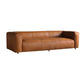 Contemporary Faux Leather Sofa Tuxedo Arm 25.59-In High Sofa Brown Clearhalo 'furn' 'furn_sofas' 'Furniture' 'Living Room Furniture' 'Sofa' 'sofas' 5858149