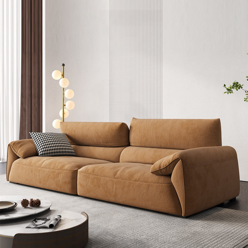 Adjustable Sewn Pillow Back Sofa Modern Pillow Top Arm Sofa in Brown Clearhalo 'furn' 'furn_sofas' 'Furniture' 'Living Room Furniture' 'Sofa' 'sofas' 5858157