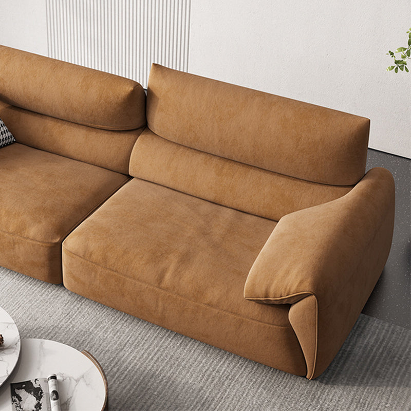 Adjustable Sewn Pillow Back Sofa Modern Pillow Top Arm Sofa in Brown Clearhalo 'furn' 'furn_sofas' 'Furniture' 'Living Room Furniture' 'Sofa' 'sofas' 5858160