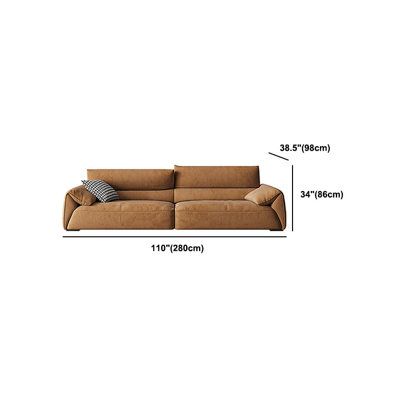 Adjustable Sewn Pillow Back Sofa Modern Pillow Top Arm Sofa in Brown Clearhalo 'furn' 'furn_sofas' 'Furniture' 'Living Room Furniture' 'Sofa' 'sofas' 5858165
