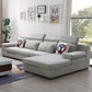 37.40" Tall Linen Sectional Pillow Top Arm Sectional with Adjustable Headrest