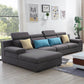 37.40" Tall Linen Sectional Pillow Top Arm Sectional with Adjustable Headrest