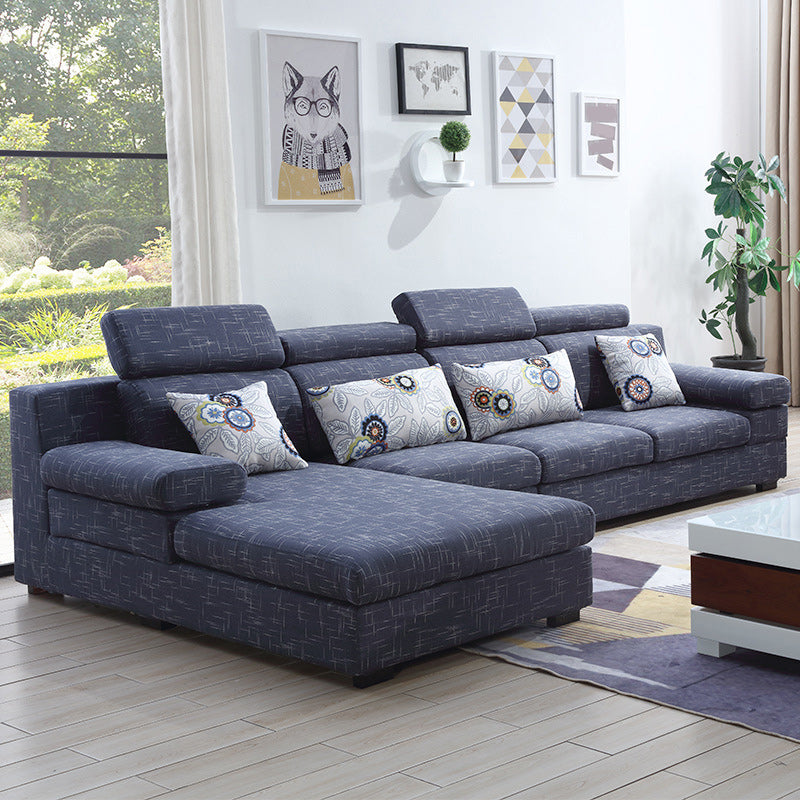 37.40" Tall Linen Sectional Pillow Top Arm Sectional with Adjustable Headrest