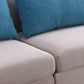 37.40" Tall Linen Sectional Pillow Top Arm Sectional with Adjustable Headrest