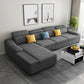 Linen 4-Seater Sectional Sofa with Sloped Arms for Living Room Light Gray Left Clearhalo 'furn' 'furn_sectionals' 'Furniture' 'Living Room Furniture' 'Sectionals' 5859556