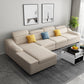 Linen 4-Seater Sectional Sofa with Sloped Arms for Living Room Off-White Left Clearhalo 'furn' 'furn_sectionals' 'Furniture' 'Living Room Furniture' 'Sectionals' 5859557