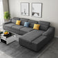 Linen 4-Seater Sectional Sofa with Sloped Arms for Living Room Light Gray Right Clearhalo 'furn' 'furn_sectionals' 'Furniture' 'Living Room Furniture' 'Sectionals' 5859558
