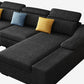 Linen 4-Seater Sectional Sofa with Sloped Arms for Living Room Clearhalo 'furn' 'furn_sectionals' 'Furniture' 'Living Room Furniture' 'Sectionals' 5859563