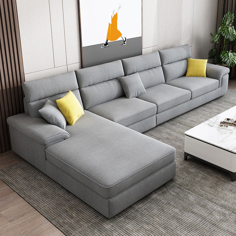 Slipcovered Sectional Pillow Top Arm Sofa & Chaise with 4 Seaters