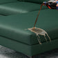 Square Arm Sectionals,137.8" L, Pillowed Back Faux Leather Cushions Sectional in Green