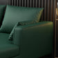 Square Arm Sectionals,137.8" L, Pillowed Back Faux Leather Cushions Sectional in Green