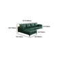 Square Arm Sectionals,137.8" L, Pillowed Back Faux Leather Cushions Sectional in Green