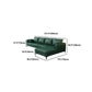 Square Arm Sectionals,137.8" L, Pillowed Back Faux Leather Cushions Sectional in Green