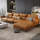 Modern Tight Back Genuine Leather Sectionals, 67.72" W  Sectional Sofa  in Brone