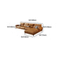 Modern Tight Back Genuine Leather Sectionals, 67.72" W  Sectional Sofa  in Brone