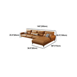 Sezione moderna di pelle vera e propria, moderna sezione in pelle genuina, divano sezionale da 67,72 "a W.