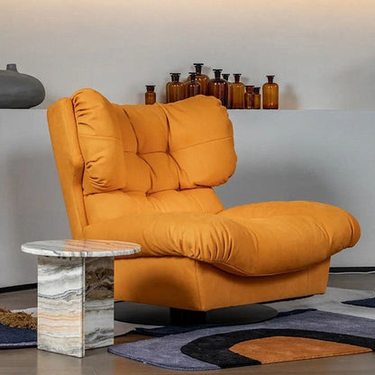 Nordic Armless Fabric Cushion Back Living Room Lounge Accent Chair Orange 1 Piece Clearhalo 'Accent Chairs' 'accent_chairs' 'Chairs & Seating' 'furn' 'furn_accent_chairs' 'Furniture' 'Living Room Furniture' 5859648