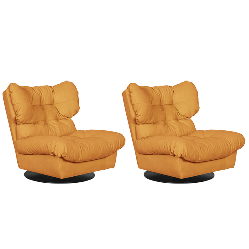 Nordic Armless Fabric Cushion Back Living Room Lounge Accent Chair Orange 2 Piece Set Clearhalo 'Accent Chairs' 'accent_chairs' 'Chairs & Seating' 'furn' 'furn_accent_chairs' 'Furniture' 'Living Room Furniture' 5859650