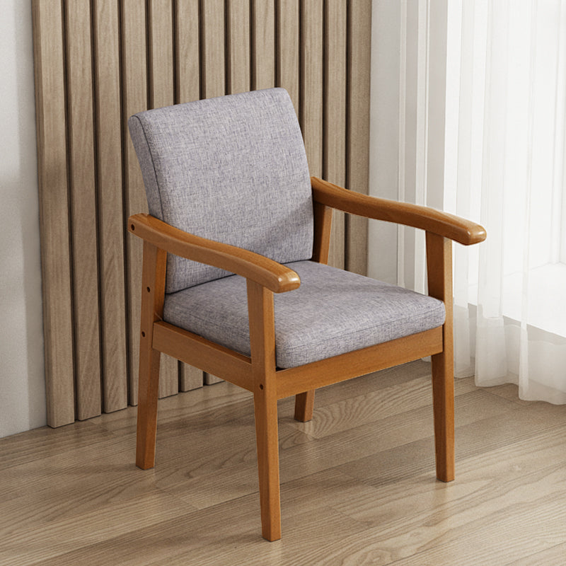 Mid-century Solid Wood Frame Removable Slipcover Accent Armchair Light Grey 1 Piece Walnut Clearhalo 'Accent Chairs' 'accent_chairs' 'Chairs & Seating' 'furn' 'furn_accent_chairs' 'Furniture' 'Living Room Furniture' 5859659