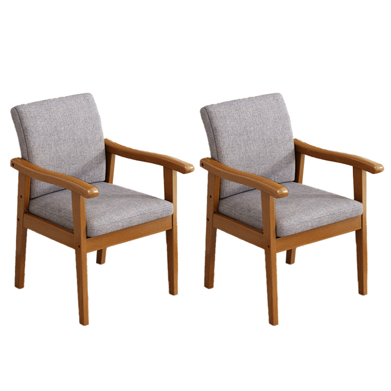 Mid-century Solid Wood Frame Removable Slipcover Accent Armchair Light Grey 2 Piece Set Walnut Clearhalo 'Accent Chairs' 'accent_chairs' 'Chairs & Seating' 'furn' 'furn_accent_chairs' 'Furniture' 'Living Room Furniture' 5859663