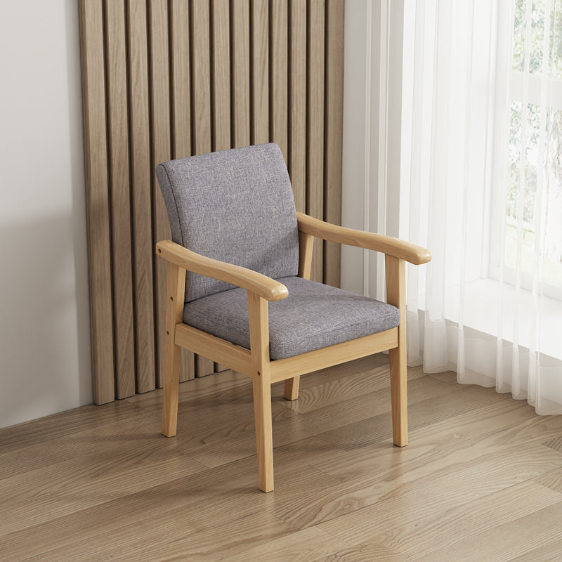 Mid-century Solid Wood Frame Removable Slipcover Accent Armchair Light Grey 1 Piece Wood Clearhalo 'Accent Chairs' 'accent_chairs' 'Chairs & Seating' 'furn' 'furn_accent_chairs' 'Furniture' 'Living Room Furniture' 5859665