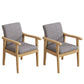 Mid-century Solid Wood Frame Removable Slipcover Accent Armchair Light Grey 2 Piece Set Wood Clearhalo 'Accent Chairs' 'accent_chairs' 'Chairs & Seating' 'furn' 'furn_accent_chairs' 'Furniture' 'Living Room Furniture' 5859666
