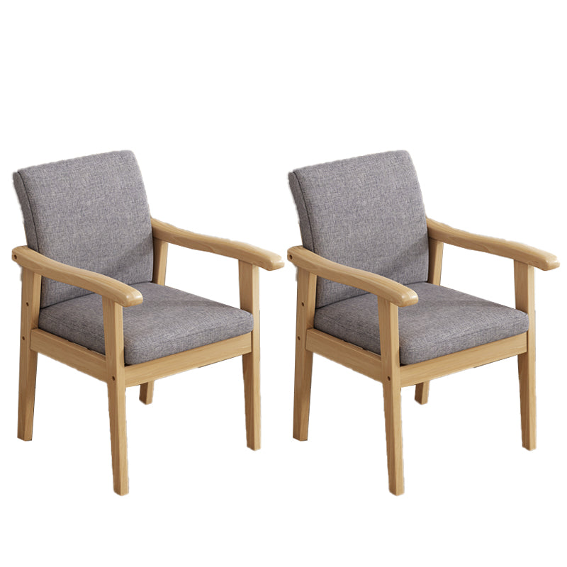 Mid-century Solid Wood Frame Removable Slipcover Accent Armchair Light Grey 2 Piece Set Wood Clearhalo 'Accent Chairs' 'accent_chairs' 'Chairs & Seating' 'furn' 'furn_accent_chairs' 'Furniture' 'Living Room Furniture' 5859666