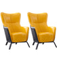 Contemporary Bonded Leather Arms Included with Black Legs Wingback Chair