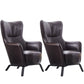 Contemporary Bonded Leather Arms Included with Black Legs Wingback Chair