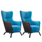 Contemporary Bonded Leather Arms Included with Black Legs Wingback Chair