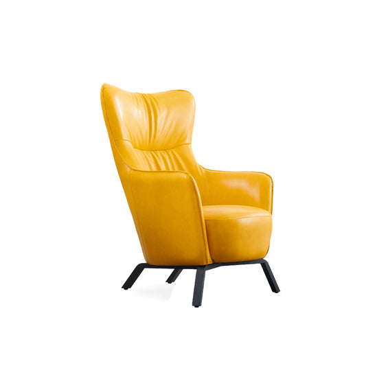 Contemporary Bonded Leather Arms Included with Black Legs Wingback Chair