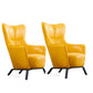 Contemporary Bonded Leather Arms Included with Black Legs Wingback Chair