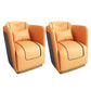 Contemporary Bonded Leather Arms Included Gold Base Accent Armchair Orange 2 Piece Set Clearhalo 'Accent Chairs' 'accent_chairs' 'Chairs & Seating' 'furn' 'furn_accent_chairs' 'Furniture' 'Living Room Furniture' 5859709