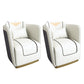 Contemporary Bonded Leather Arms Included Gold Base Accent Armchair White 2 Piece Set Clearhalo 'Accent Chairs' 'accent_chairs' 'Chairs & Seating' 'furn' 'furn_accent_chairs' 'Furniture' 'Living Room Furniture' 5859713