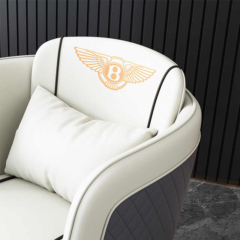 Contemporary Bonded Leather Arms Included Gold Base Accent Armchair Clearhalo 'Accent Chairs' 'accent_chairs' 'Chairs & Seating' 'furn' 'furn_accent_chairs' 'Furniture' 'Living Room Furniture' 5859716